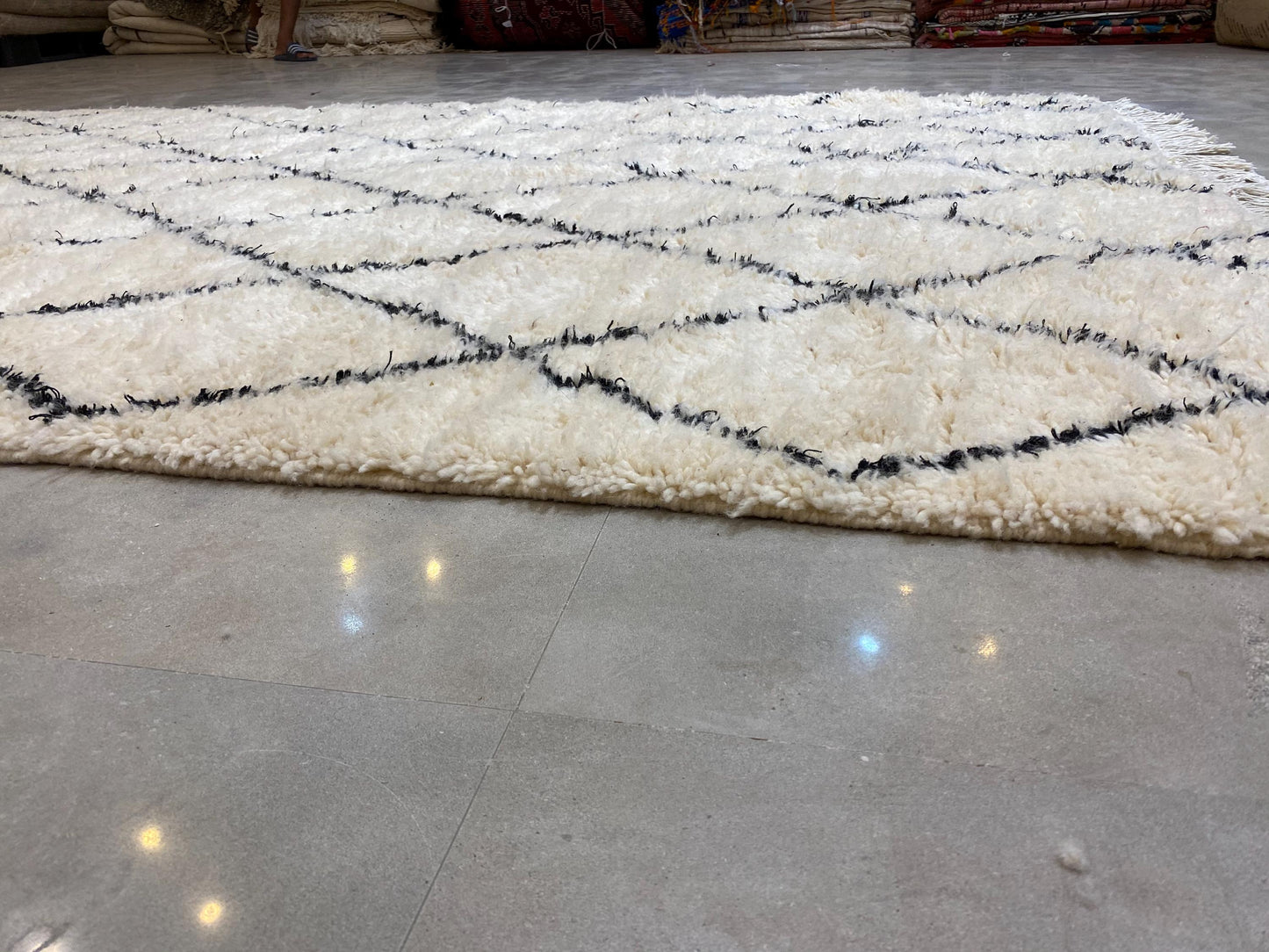 Bohemian Berber Rug | Custom Beni Ourain Floor Rug | Large Area Rug | Organic Wool Rug | Moroccan Rug | Living Room Rug | Hand Knotted Rug