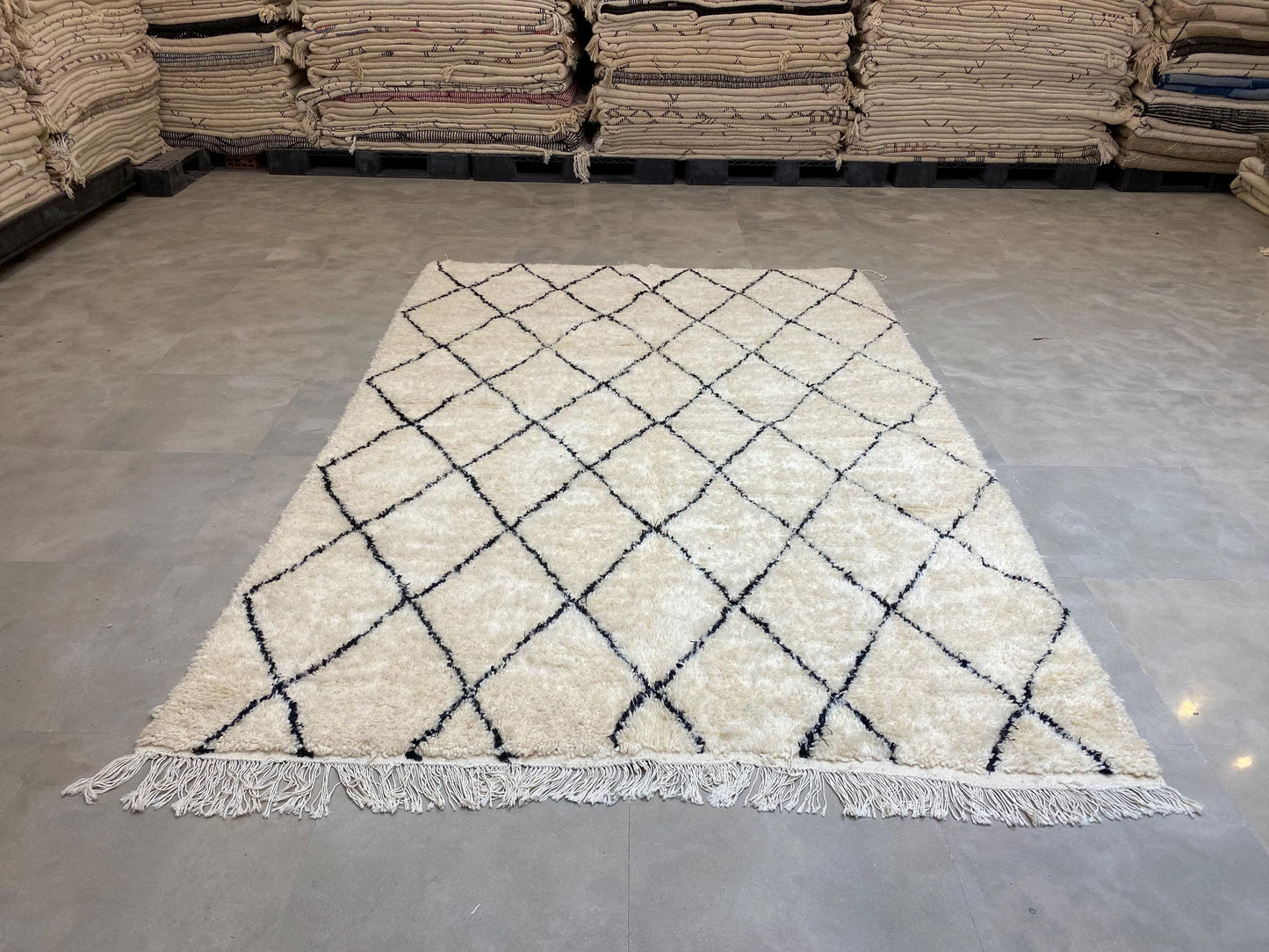 Bohemian Berber Rug | Custom Beni Ourain Floor Rug | Large Area Rug | Organic Wool Rug | Moroccan Rug | Living Room Rug | Hand Knotted Rug