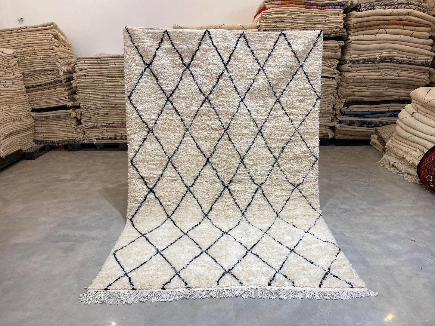 Bohemian Berber Rug | Custom Beni Ourain Floor Rug | Large Area Rug | Organic Wool Rug | Moroccan Rug | Living Room Rug | Hand Knotted Rug