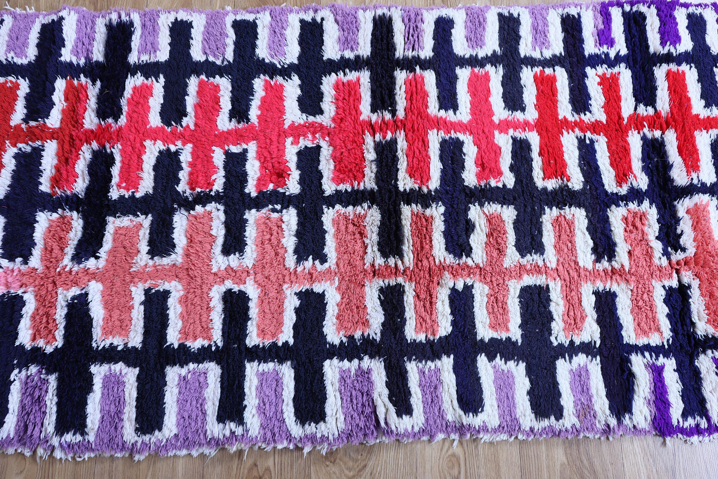 Moroccan Boucherouite Rug - Unique Handwoven Bohemian Style