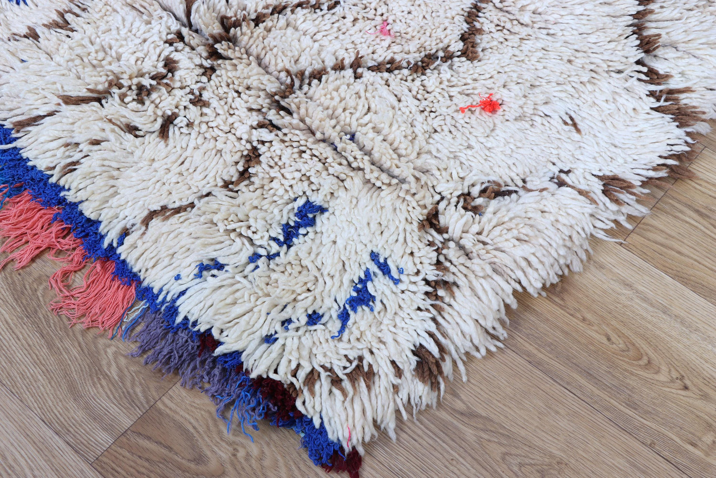 Handmade Moroccan Boucherouite Rug - Colorful Tribal Decor