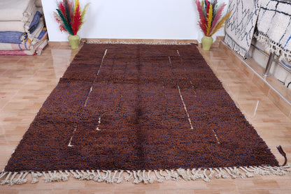 Moroccan grid rug - Handmade berber rug - Custom area rug - Beni ourain rug brown - Living room rug - Moroccan rug - Brown rug wool