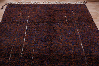 Moroccan grid rug - Handmade berber rug - Custom area rug - Beni ourain rug brown - Living room rug - Moroccan rug - Brown rug wool