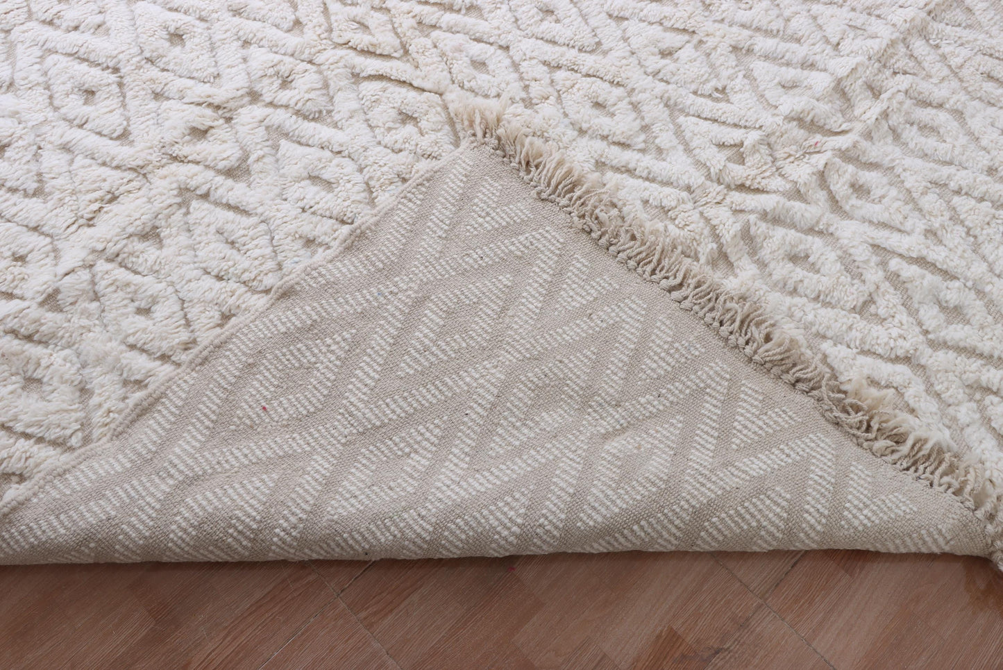 Moroccan rug ivory - Creamy rug - Moroccan cream rug - Wool berber rug - Beni ourain rug - Custom rug - Handmade rug - Moroccan area rug