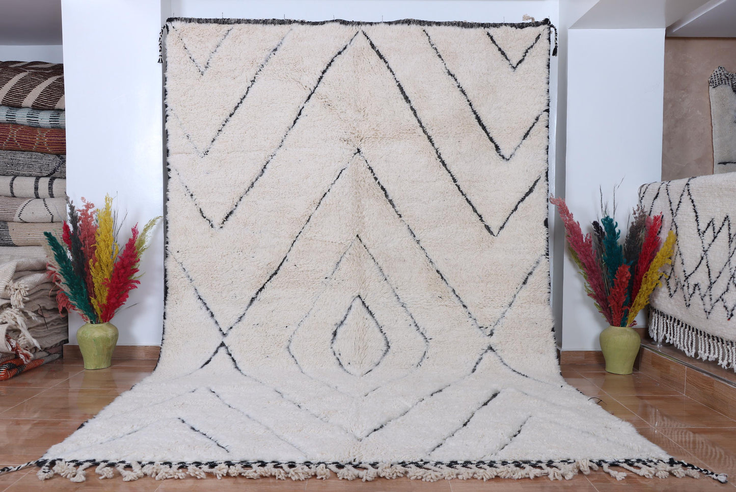 Moroccan rug hand knotted - Beni ourain rug - All wool berber rug - Custom rug - Handmade rug - Genuine lamb wool