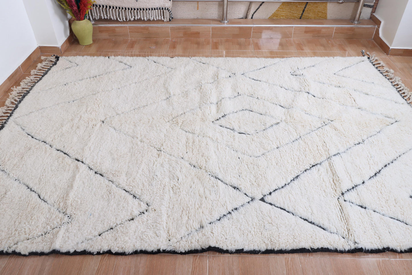 Moroccan rug hand knotted - Beni ourain rug - All wool berber rug - Custom rug - Handmade rug - Genuine lamb wool