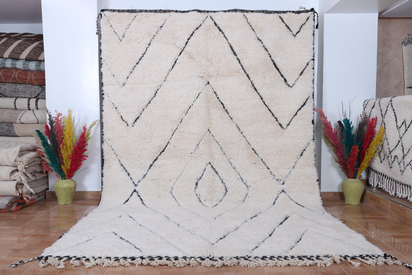 Moroccan rug hand knotted - Beni ourain rug - All wool berber rug - Custom rug - Handmade rug - Genuine lamb wool
