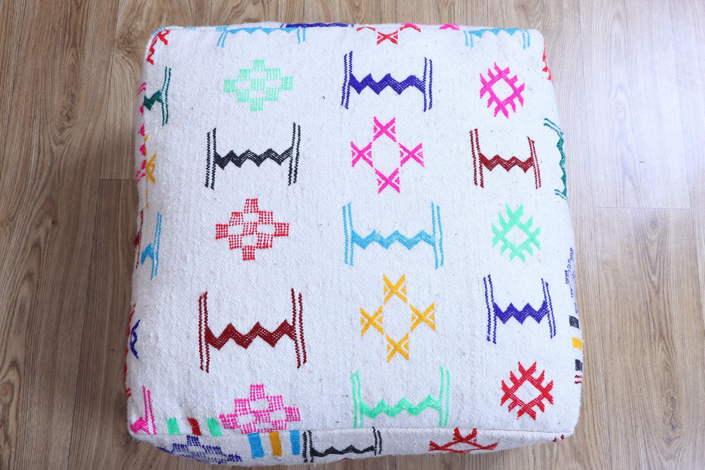 Moroccan Kilim Pouf Cover, Beni Ourain Floor Pillow, Floor Cushion Cover