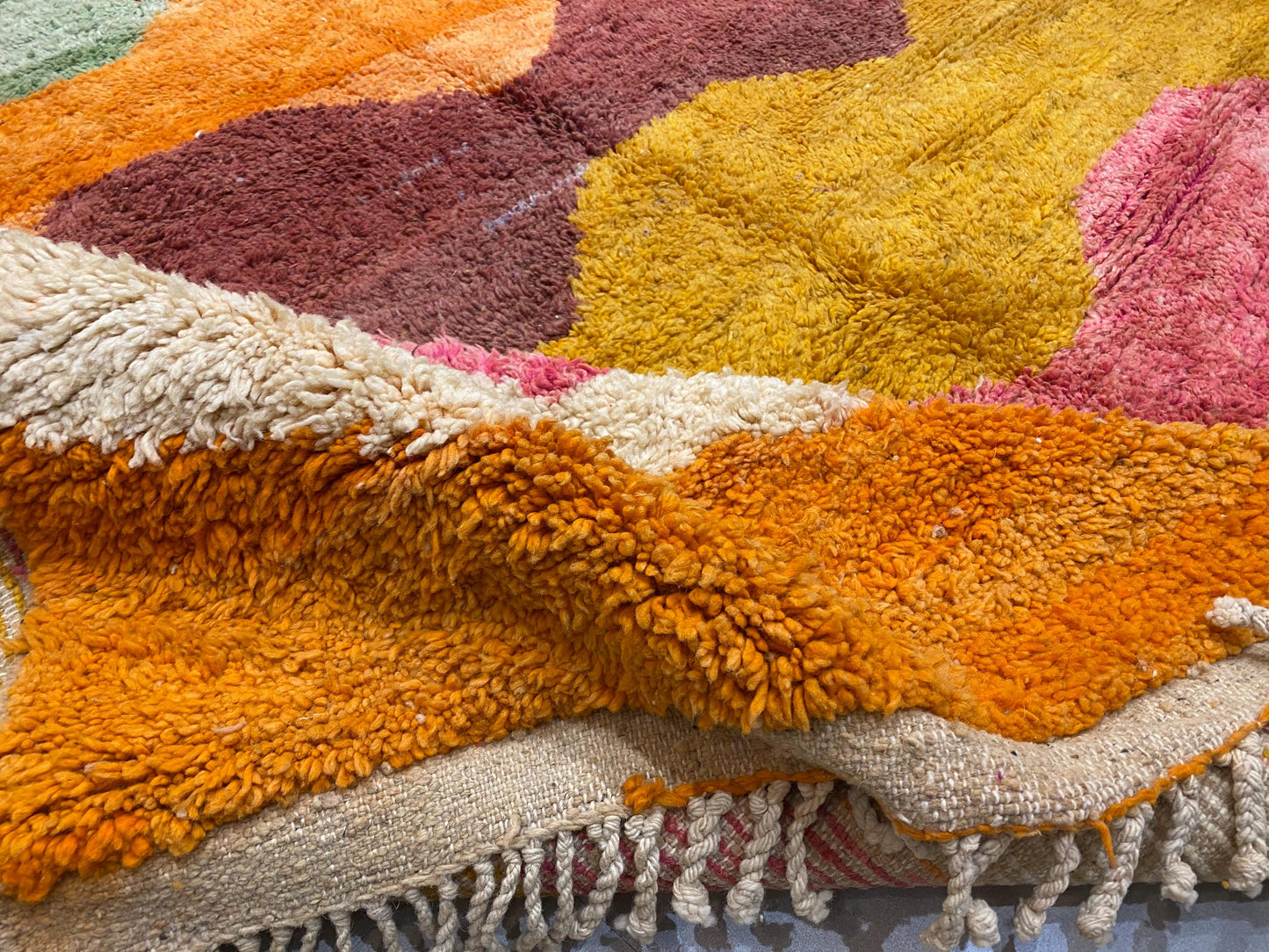 Gorgeous Beni Ourain Custom rugs living room -Berber Yellow rug -Amazing Multicolored Rug-Handmade Wool Rug-Berber Carpet-Genuine Wool Rug .