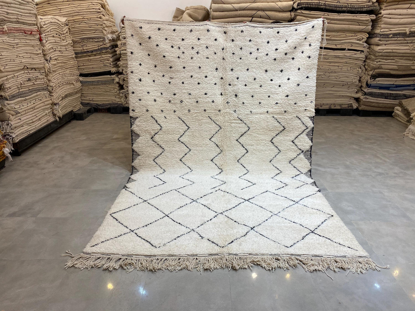 Bohemian Berber Rug | Custom Beni Ourain Floor Rug | Large Area Rug | Organic Wool Rug | Moroccan Rug | Living Room Rug | Hand Knotted Rug