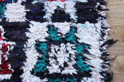 Vintage Moroccan Boucherouite Rug - Colorful Bohemian Tribal Art
