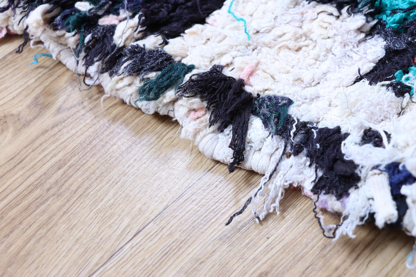 Vintage Moroccan Boucherouite Rug - Colorful Bohemian Tribal Art