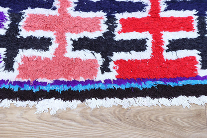 Moroccan Boucherouite Rug - Unique Handwoven Bohemian Style
