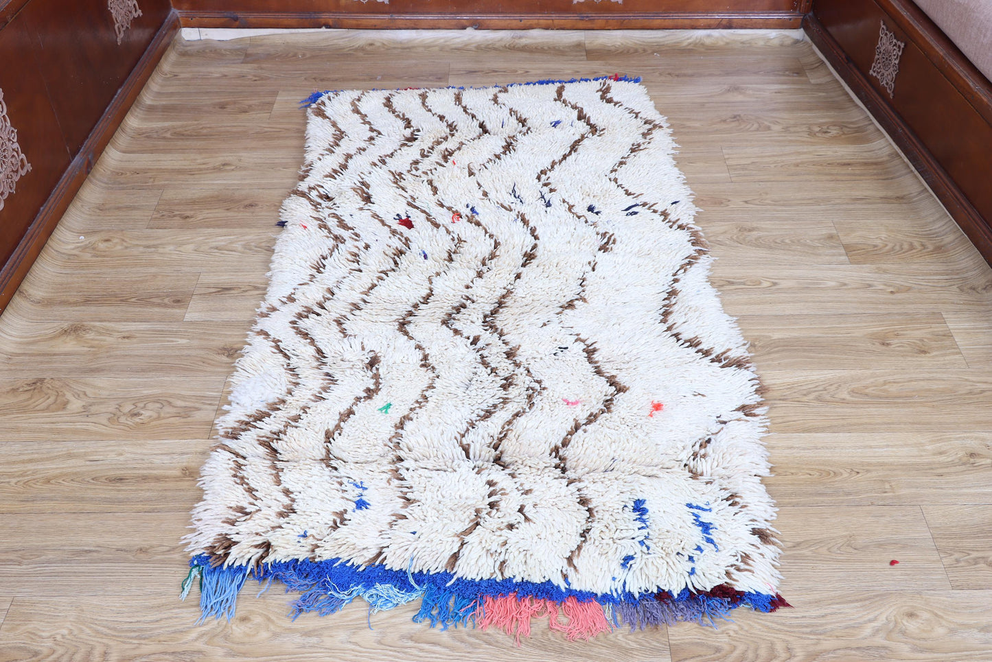 Handmade Moroccan Boucherouite Rug - Colorful Tribal Decor